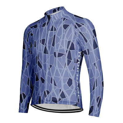 Customized Speckled Pattern Men's Winter Thermal Fleece Cycling Jersey Long Sleeve