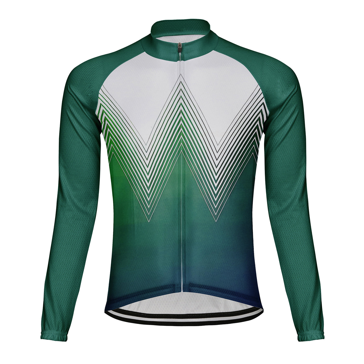 Customized W-shaped Men's Winter Thermal Fleece Cycling Jersey Long Sleeve