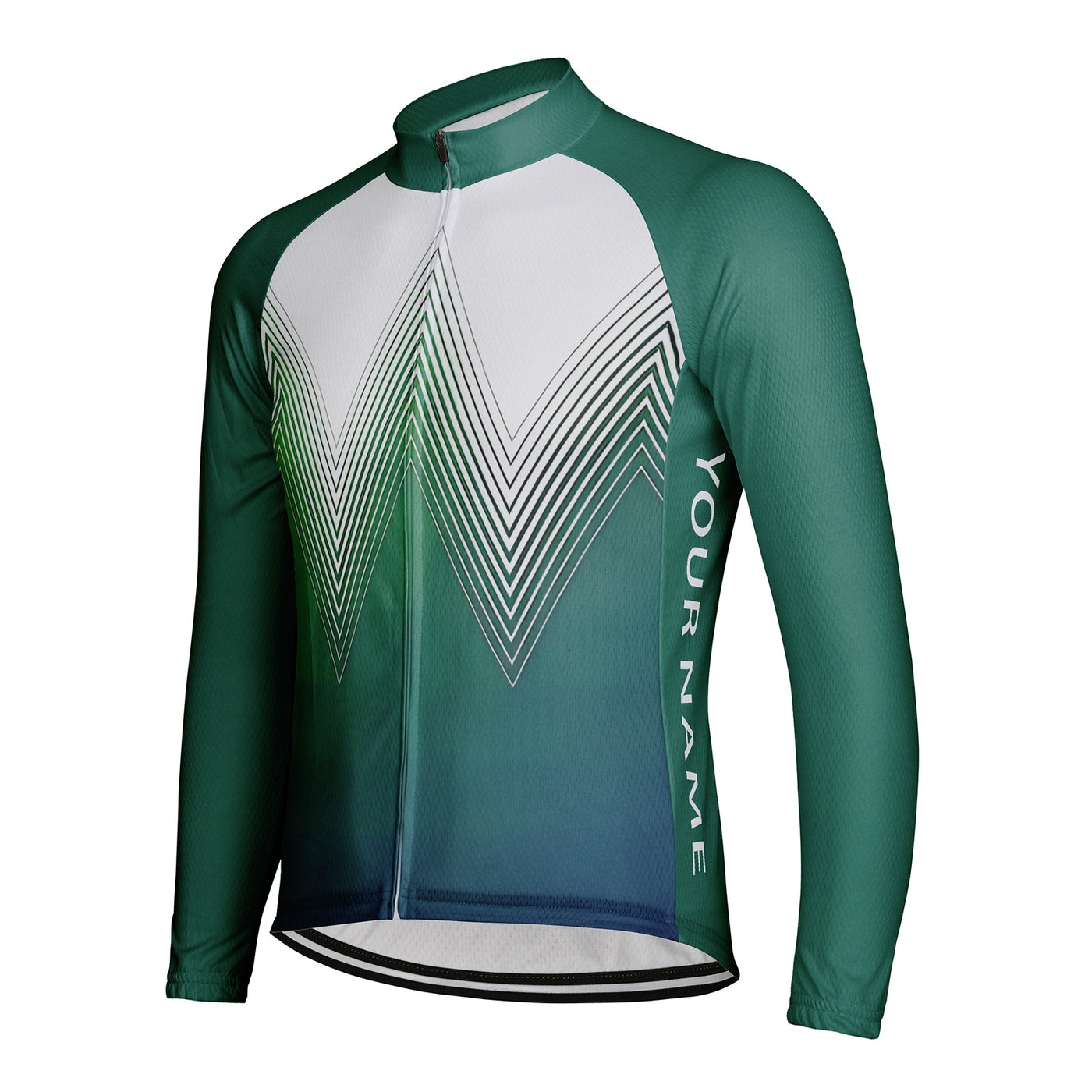 Customized W-shaped Men's Cycling Jersey Long Sleeve