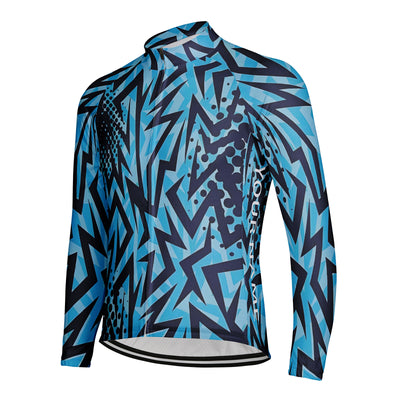Customized Retro Radio Wave Men's Cycling Jersey Long Sleeve
