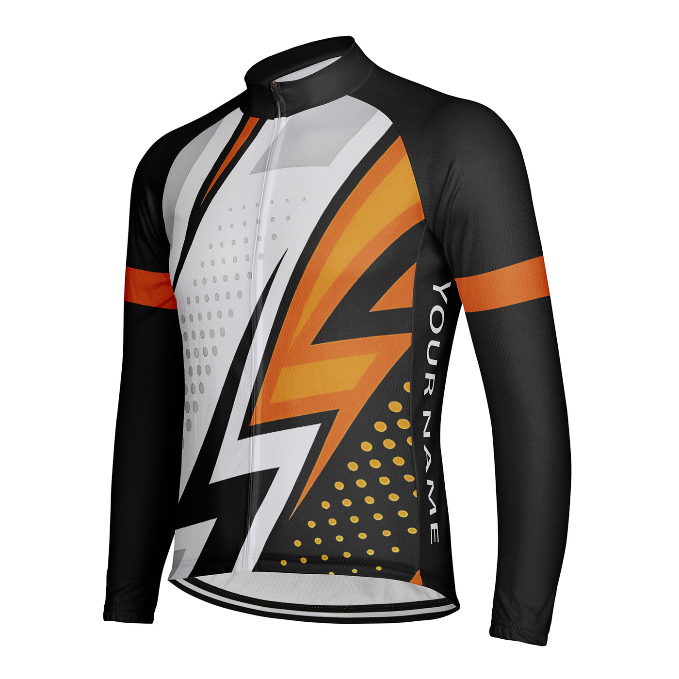 Customized thunder and lightning Men's Winter Thermal Fleece Cycling Jersey Long Sleeve
