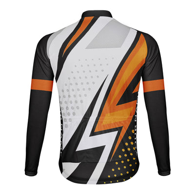 Customized thunder and lightning Men's Winter Thermal Fleece Cycling Jersey Long Sleeve