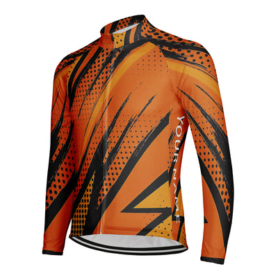Customized thunder and lightning Men's Winter Thermal Fleece Cycling Jersey Long Sleeve