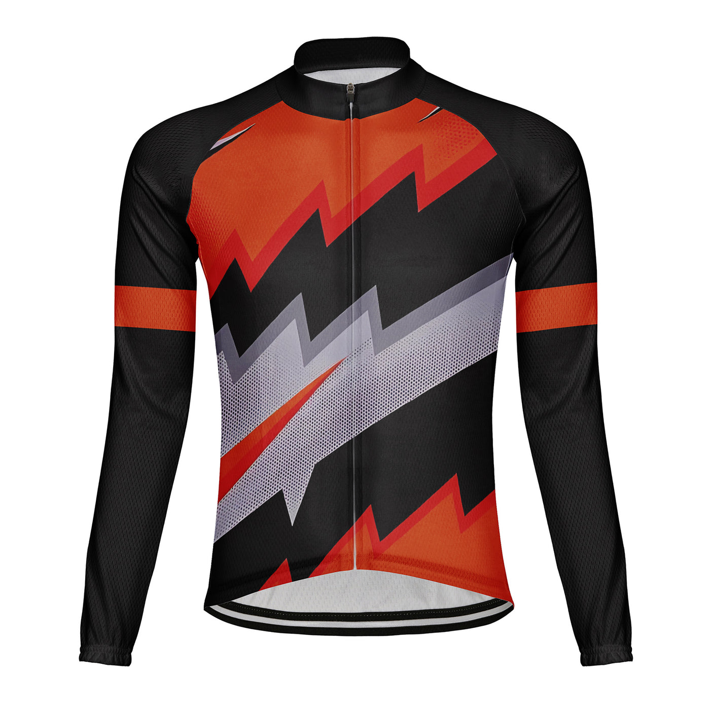 Customized thunder and lightning Men's Winter Thermal Fleece Cycling Jersey Long Sleeve