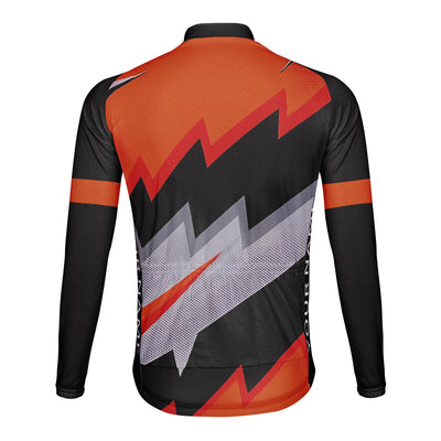 Customized thunder and lightning Men's Winter Thermal Fleece Cycling Jersey Long Sleeve
