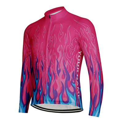 Customized Flame Men's Cycling Jersey Long Sleeve