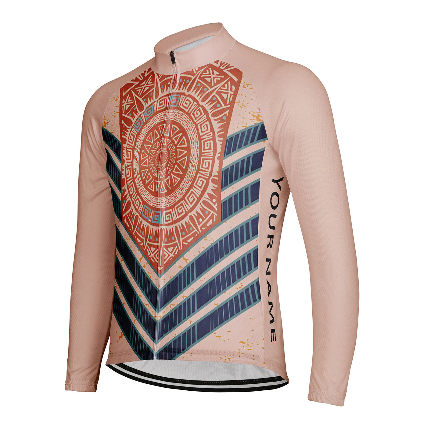 Customized Mysterious Totem Men's Winter Thermal Fleece Cycling Jersey Long Sleeve