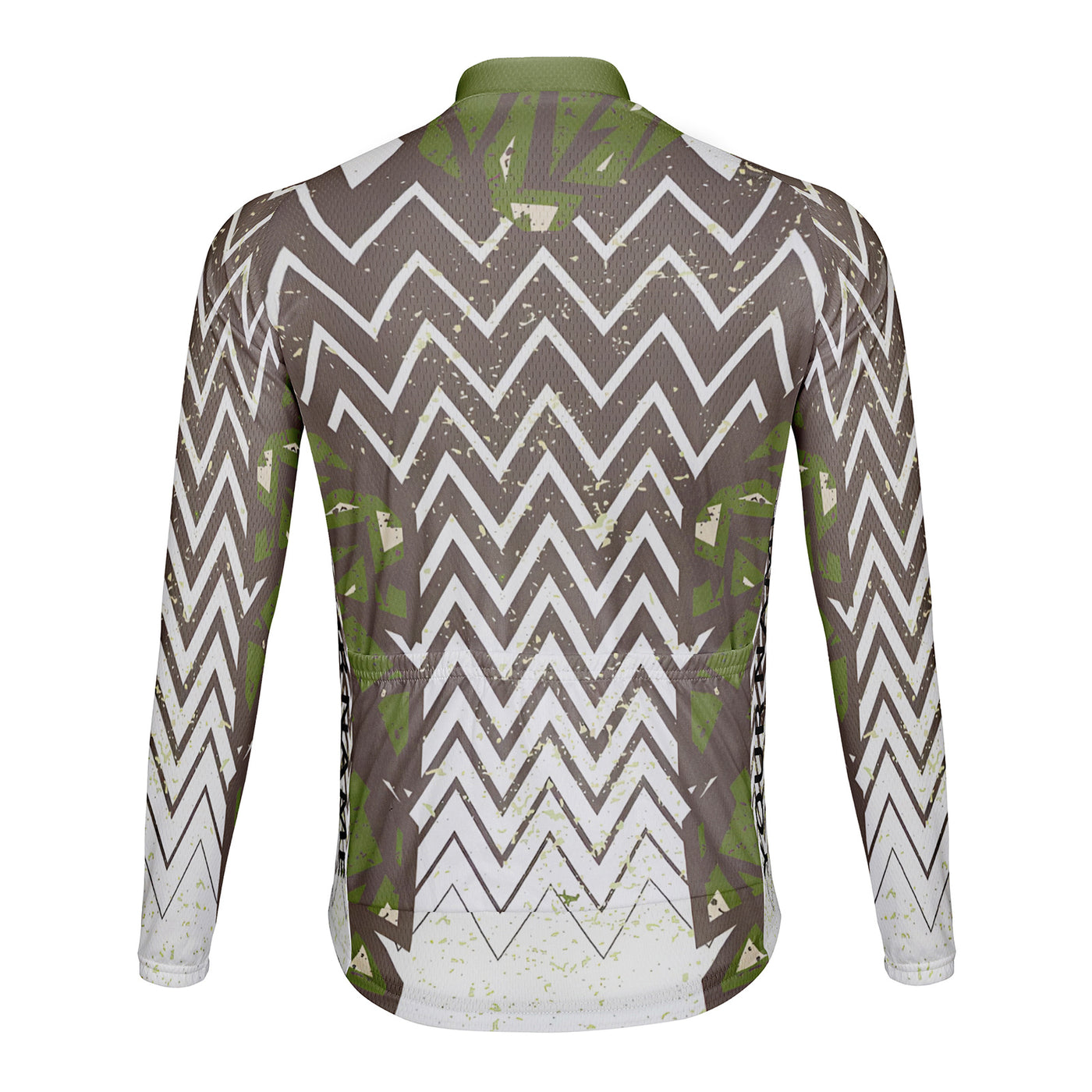 Customized Green Field Sawtooth Men's Cycling Jersey Long Sleeve