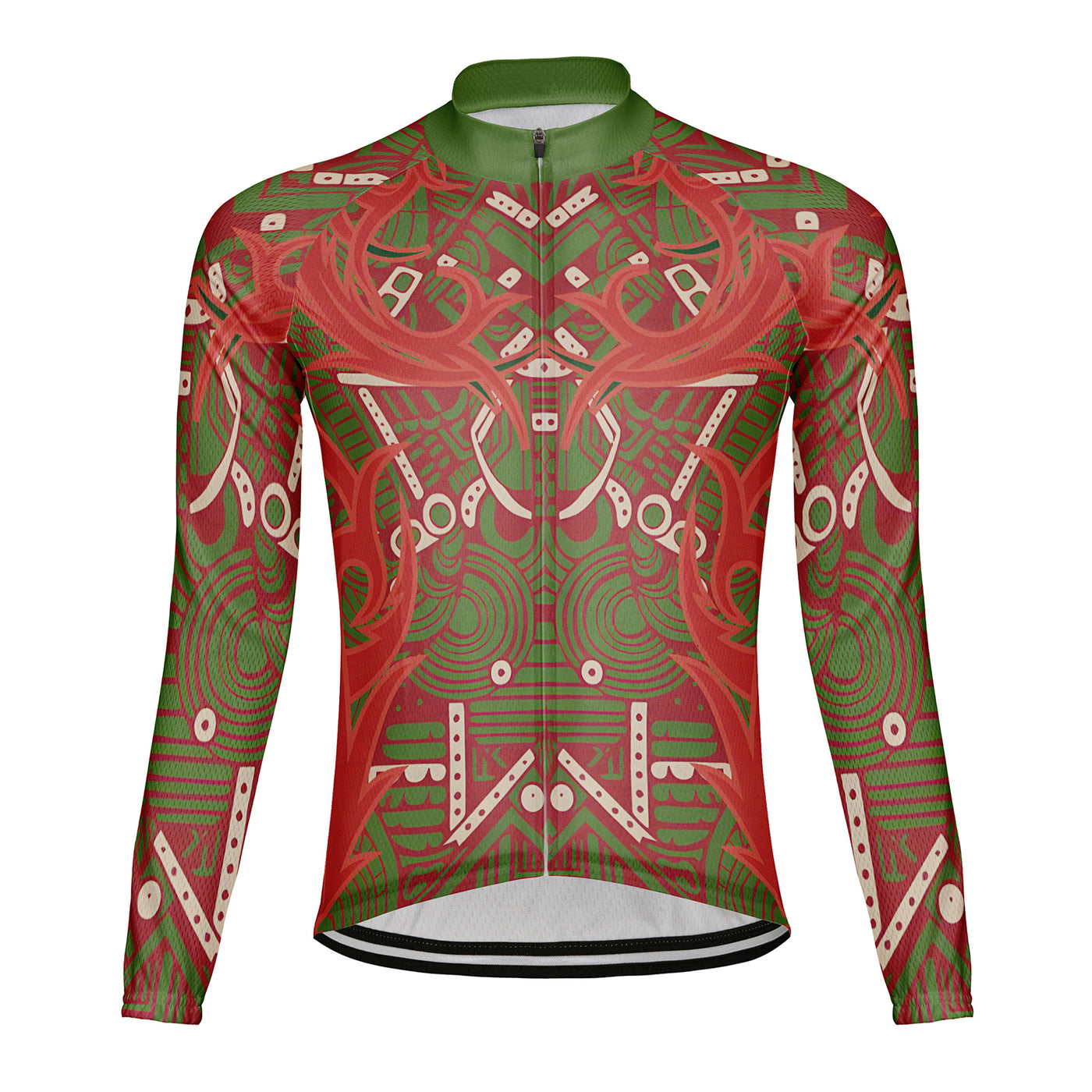 Customized Retro Mythical Beast Men's Winter Thermal Fleece Cycling Jersey Long Sleeve