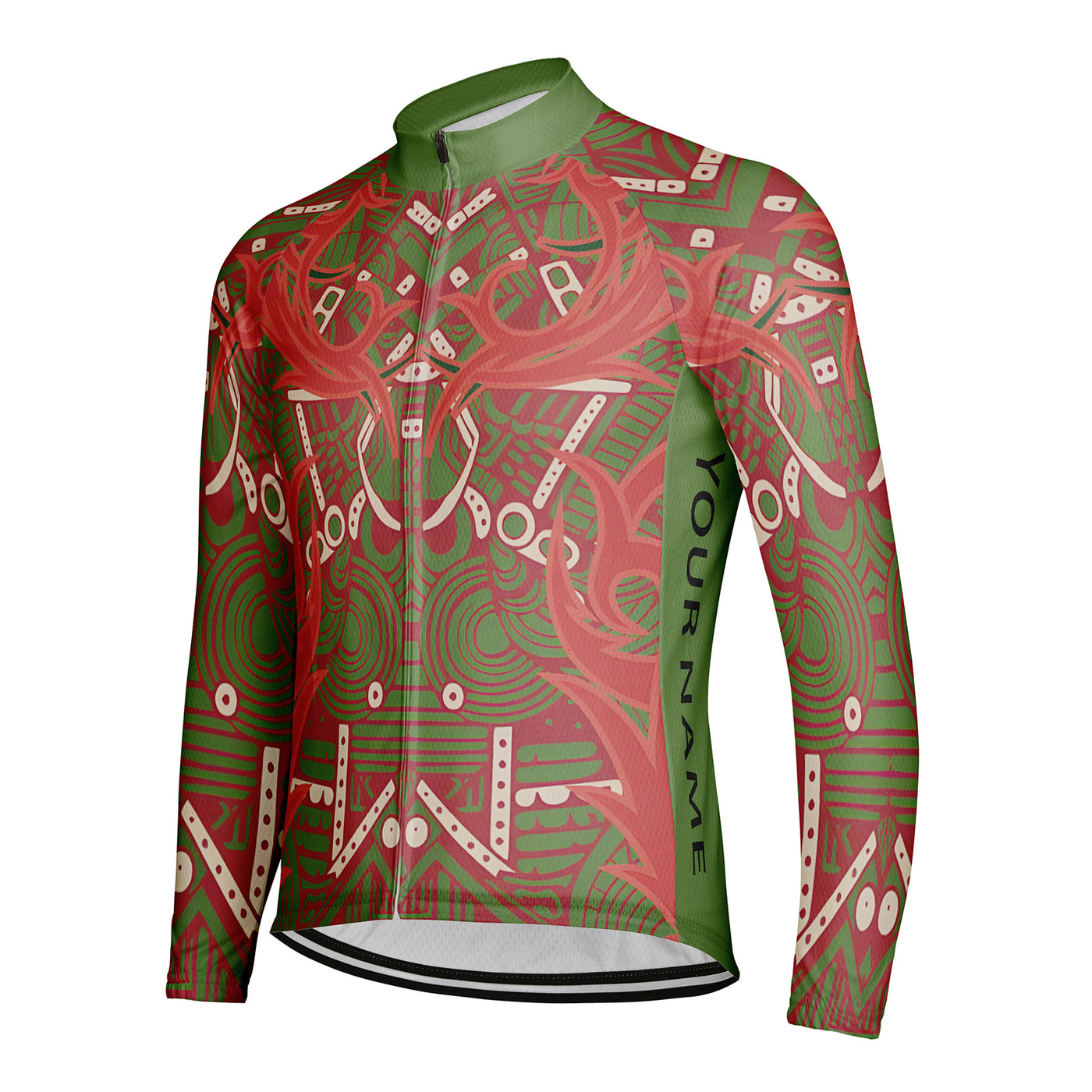 Customized Retro Mythical Beast Men's Winter Thermal Fleece Cycling Jersey Long Sleeve