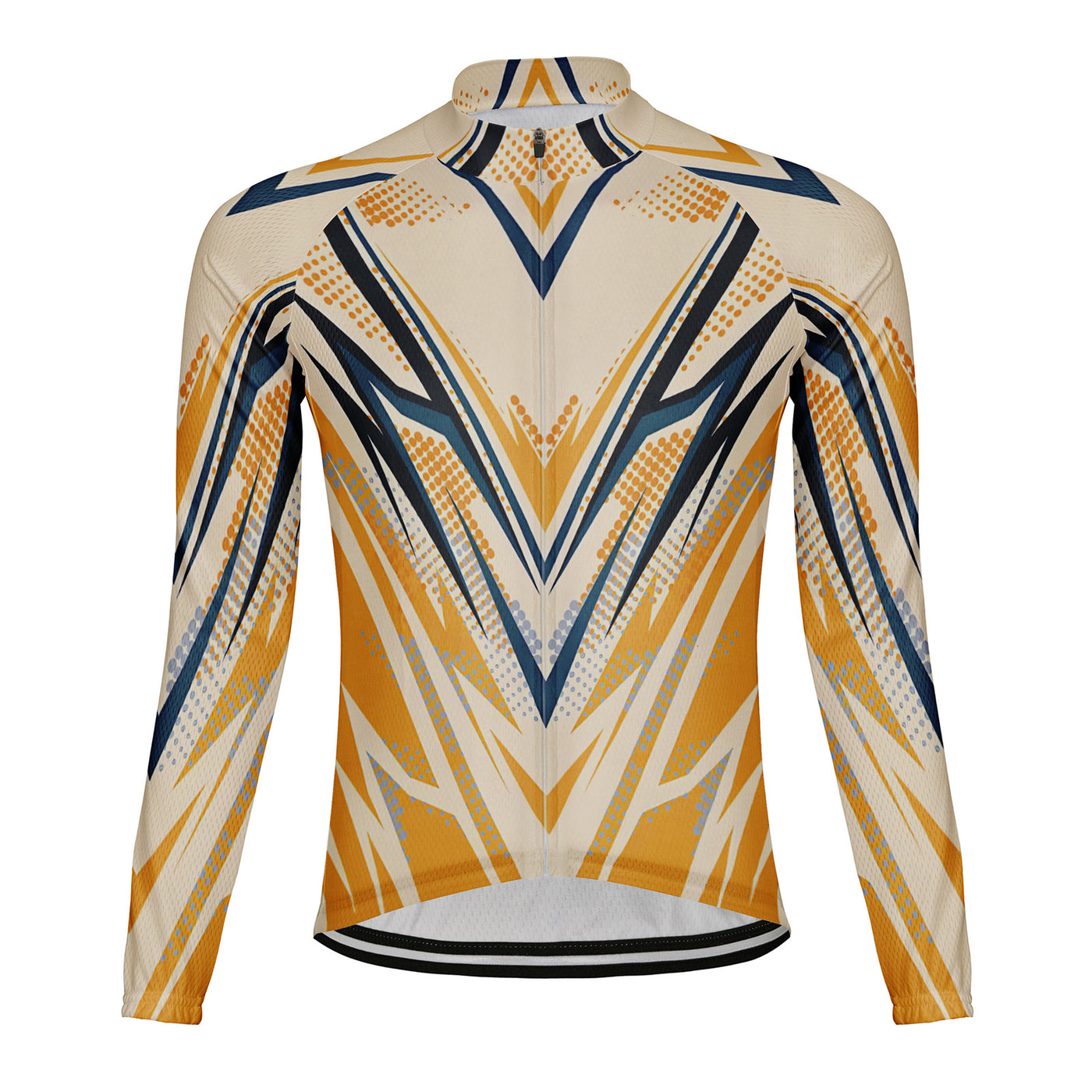 Customized V-Shaped Arrow Men's Winter Thermal Fleece Cycling Jersey Long Sleeve