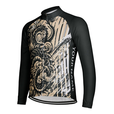 Customized Soaring Dragon Men's Winter Thermal Fleece Cycling Jersey Long Sleeve