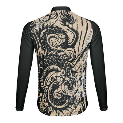 Customized Soaring Dragon Men's Winter Thermal Fleece Cycling Jersey Long Sleeve