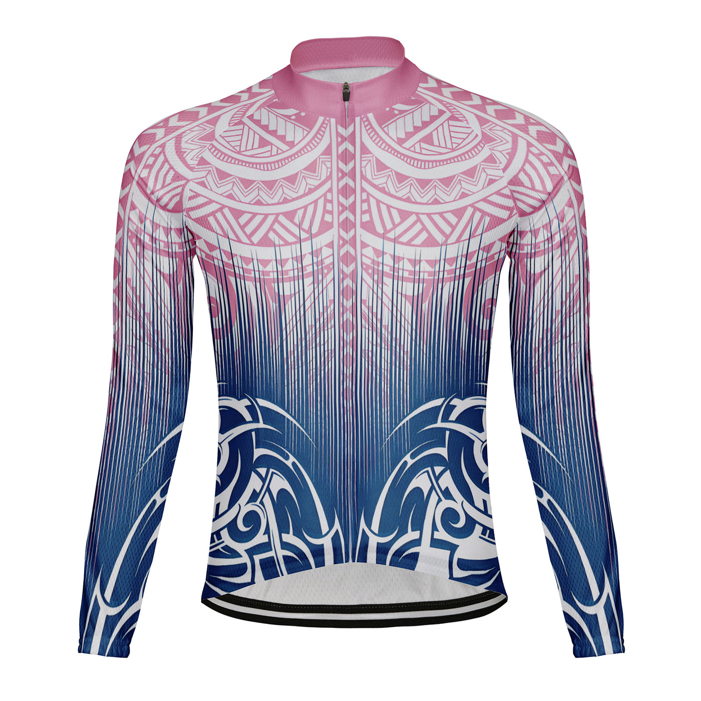 Customized Butterfly Pattern Men's Winter Thermal Fleece Cycling Jersey Long Sleeve
