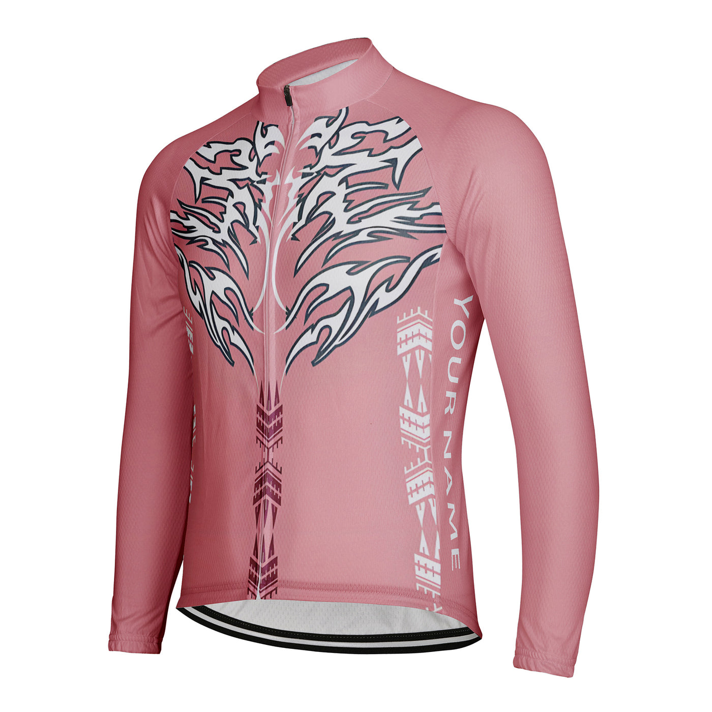 Customized Mask Graphics Men's Winter Thermal Fleece Cycling Jersey Long Sleeve