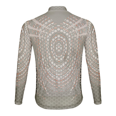 Customized Honeycomb Men's Winter Thermal Fleece Cycling Jersey Long Sleeve