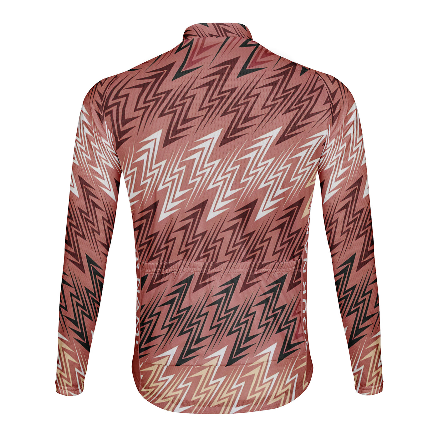 Customized Red Brown Lightning Phantom Men's Winter Thermal Fleece Cycling Jersey Long Sleeve
