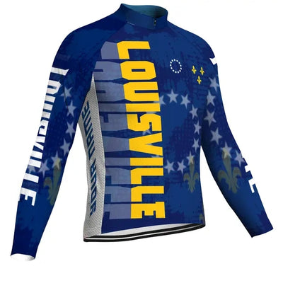 Customized Louisville Men's Winter Thermal Fleece Cycling Jersey Long Sleeve