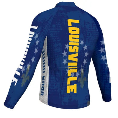 Customized Louisville Men's Winter Thermal Fleece Cycling Jersey Long Sleeve