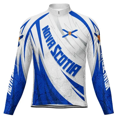 Customized Nova Scotia Men's Winter Thermal Fleece Cycling Jersey Long Sleeve