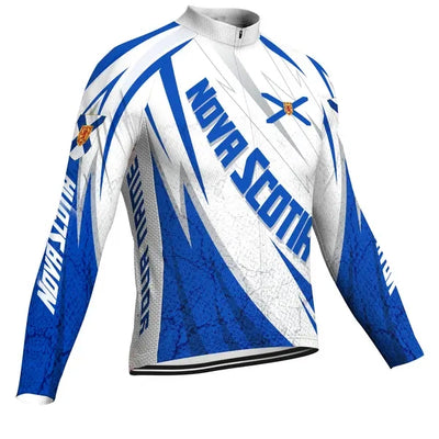 Customized Nova Scotia Men's Winter Thermal Fleece Cycling Jersey Long Sleeve