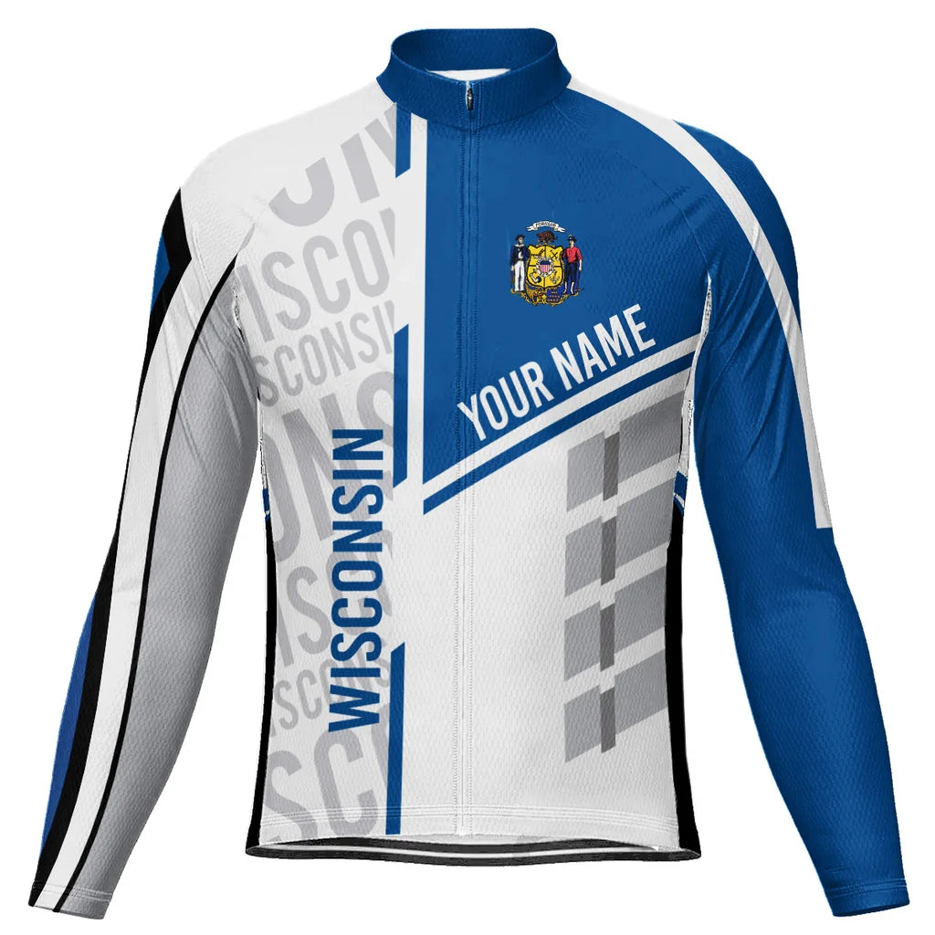 Custom Wisconsin Men's Cycling Jersey Long Sleeve