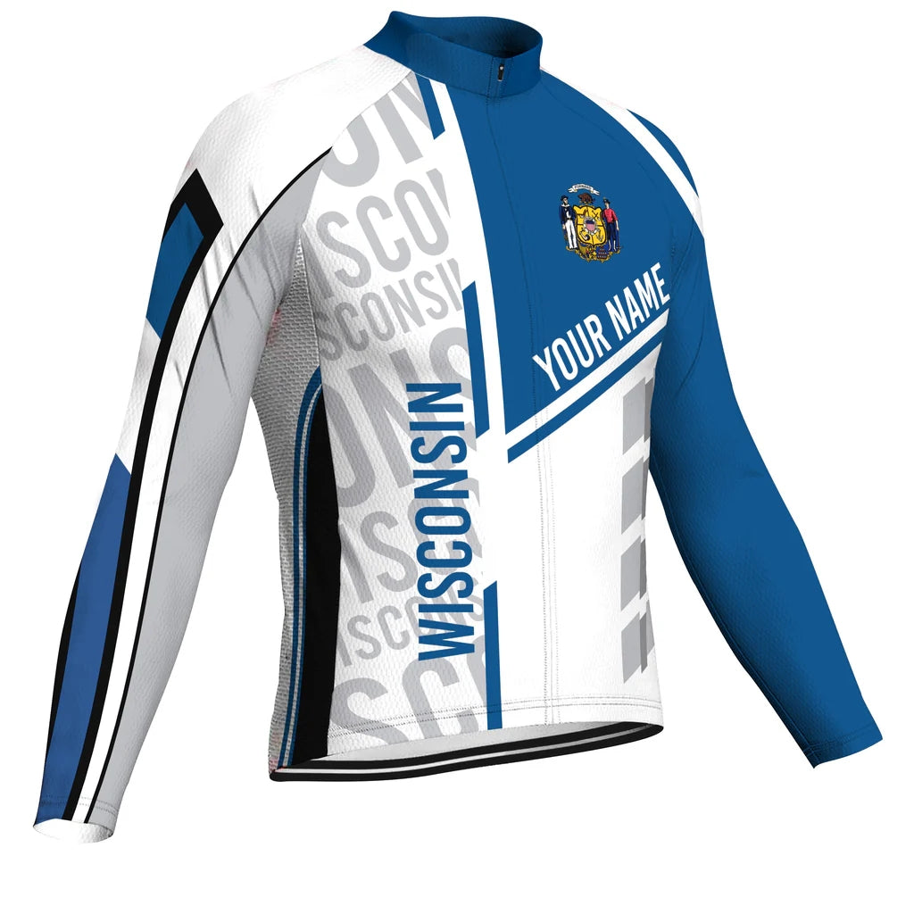 Custom Wisconsin Men's Cycling Jersey Long Sleeve