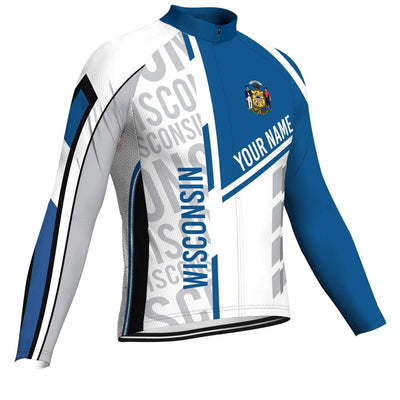 Custom Wisconsin Men's Cycling Jersey Long Sleeve