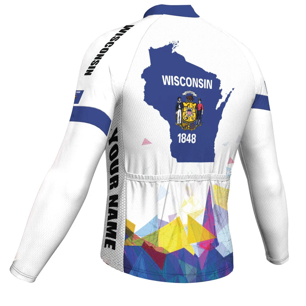 Custom Wisconsin Men's Cycling Jersey Long Sleeve