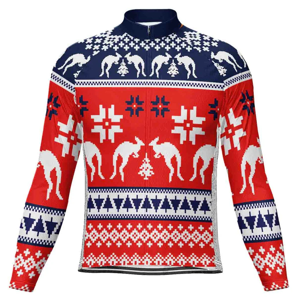 Customized Christmas Men's Cycling Jersey Long Sleeve