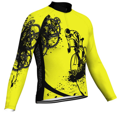 Customized Yellow Men's Cycling Jersey Long Sleeve