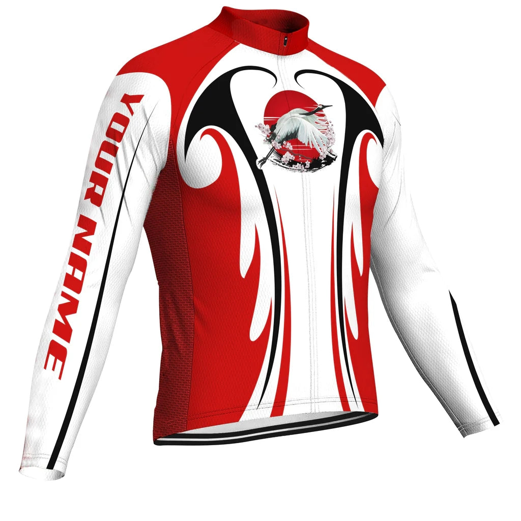 Customized Japan Men's Winter Thermal Fleece Cycling Jersey Long Sleeve