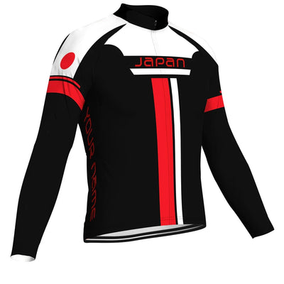 Customized Japan Men's Winter Thermal Fleece Cycling Jersey Long Sleeve
