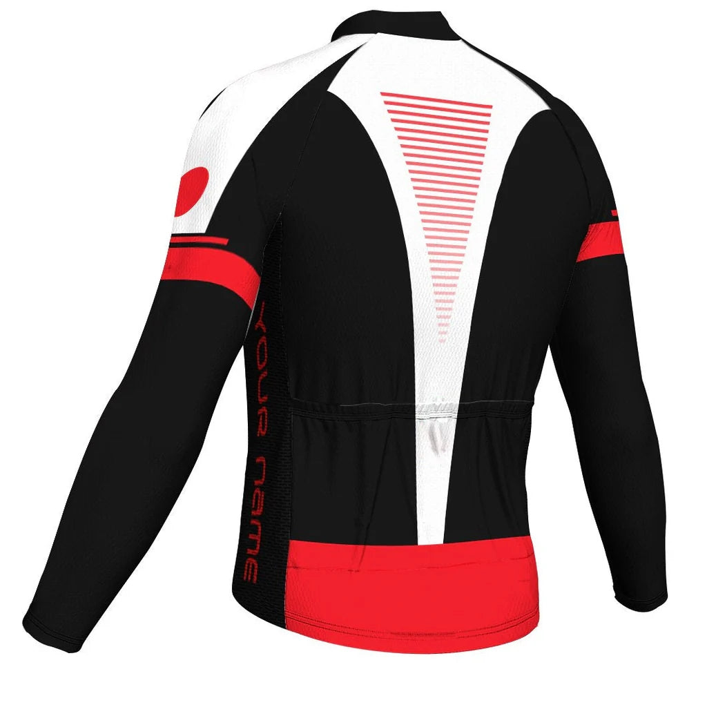 Customized Japan Men's Winter Thermal Fleece Cycling Jersey Long Sleeve
