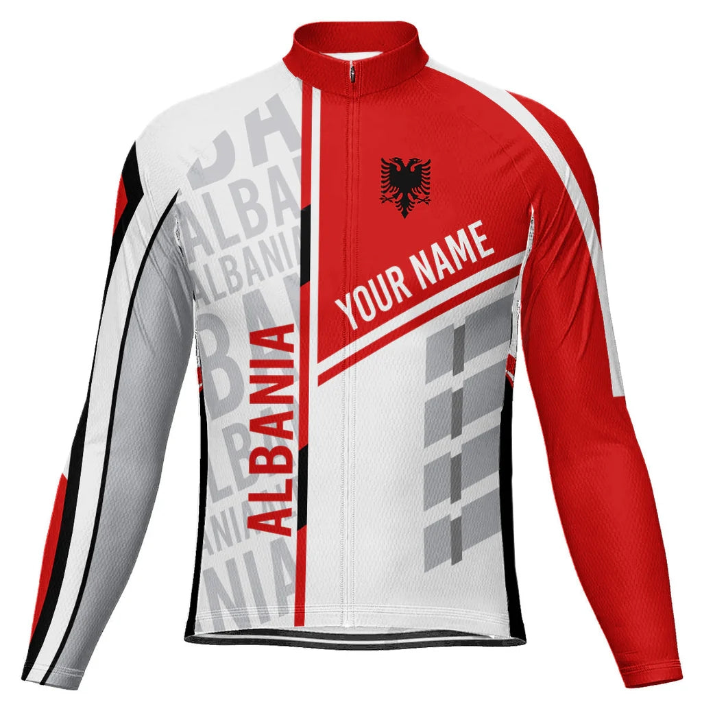 Customized Albania Men's Cycling Jersey Long Sleeve