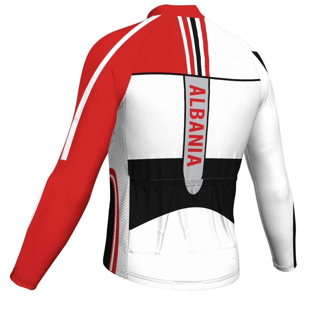 Customized Albania Men's Cycling Jersey Long Sleeve