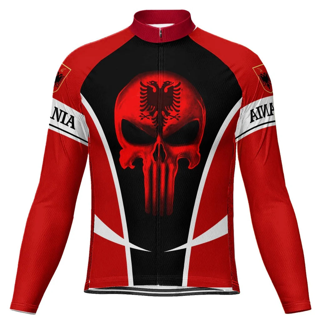 Customized Albania Men's Cycling Jersey Long Sleeve