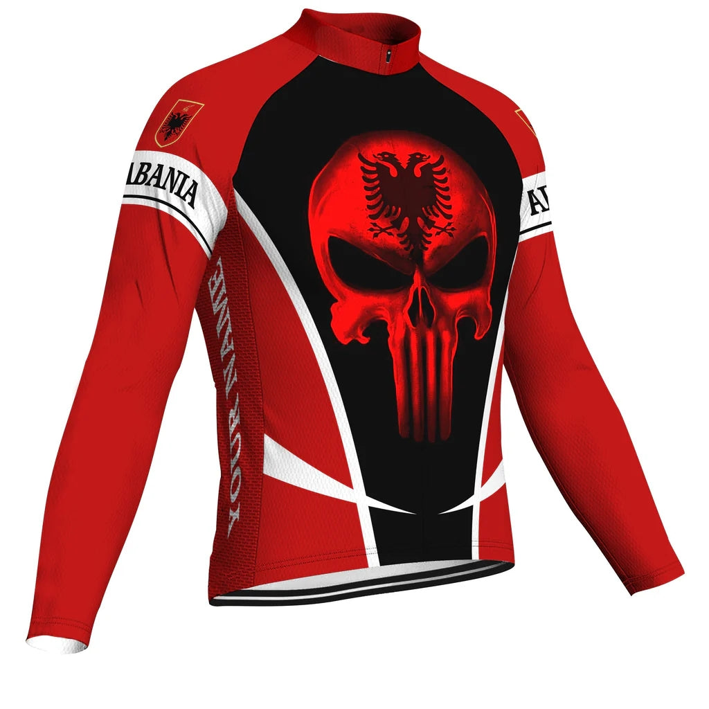 Customized Albania Men's Cycling Jersey Long Sleeve