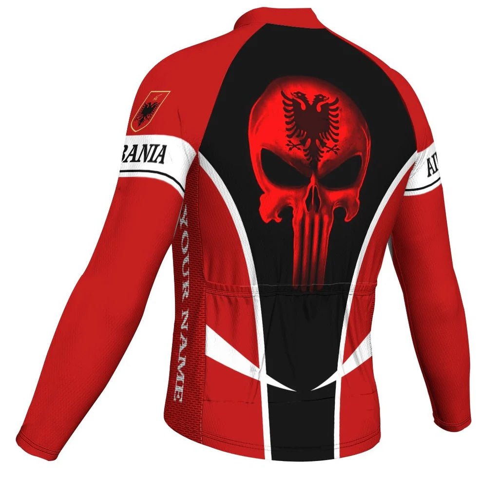Customized Albania Men's Cycling Jersey Long Sleeve