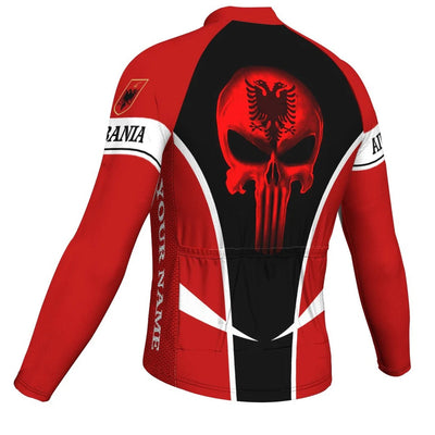 Customized Albania Men's Cycling Jersey Long Sleeve