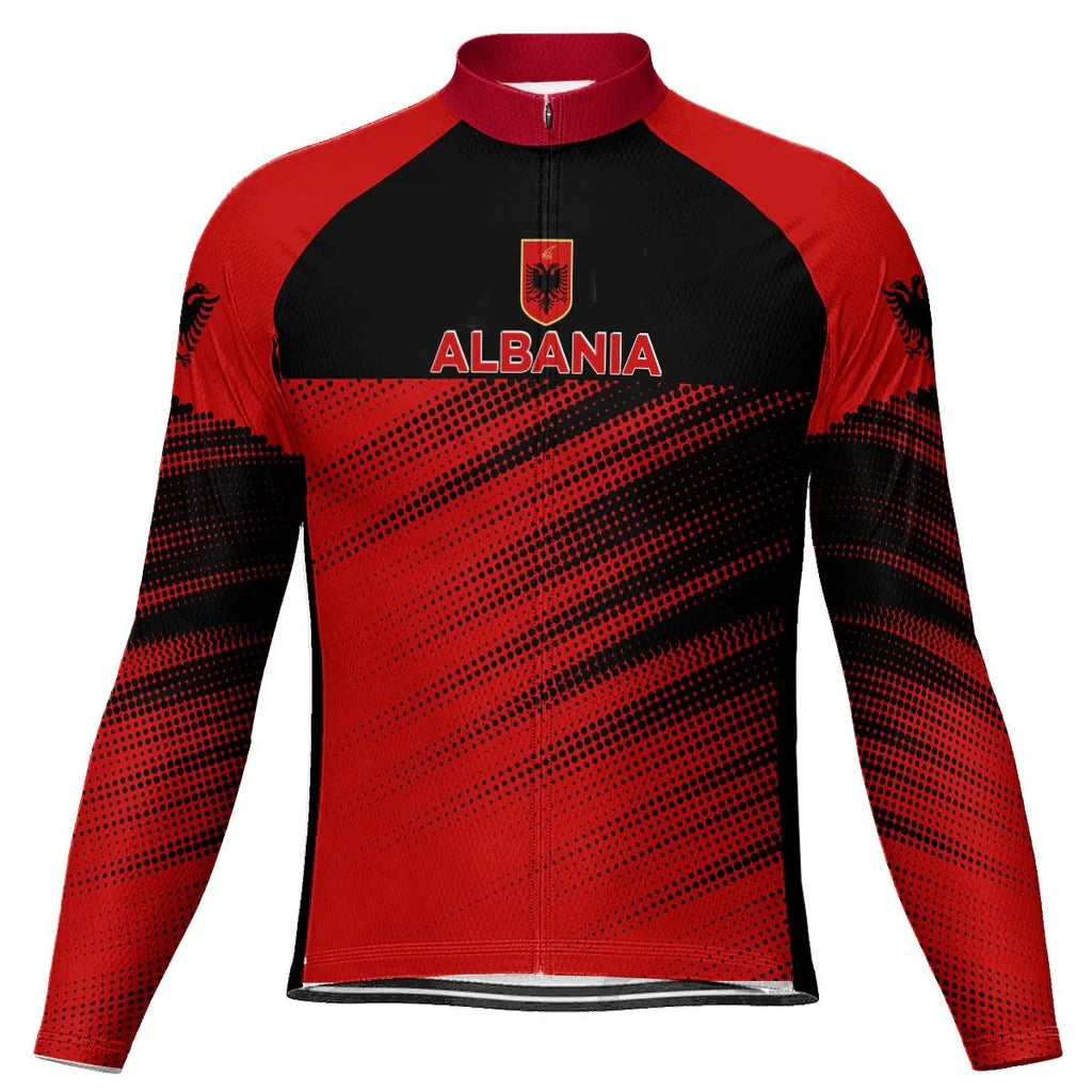 Customized Albania Men's Cycling Jersey Long Sleeve