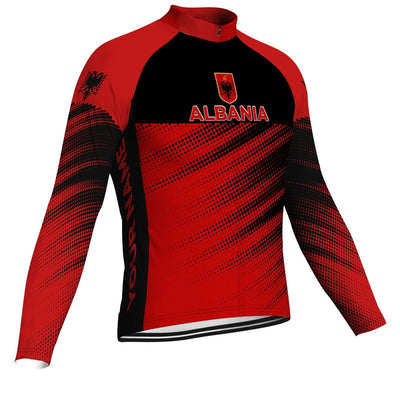 Customized Albania Men's Cycling Jersey Long Sleeve