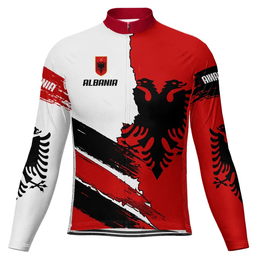 Customized Albania Men's Cycling Jersey Long Sleeve