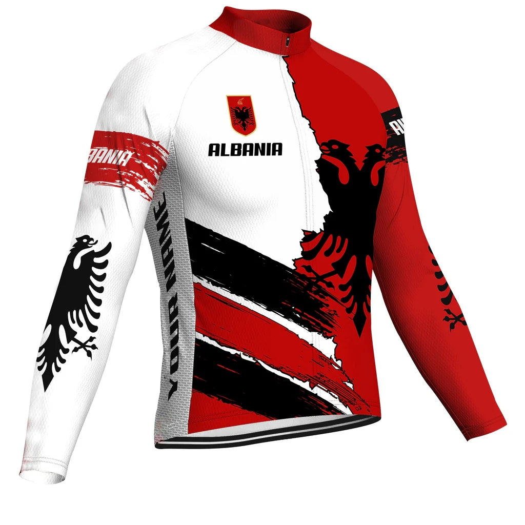 Customized Albania Men's Cycling Jersey Long Sleeve
