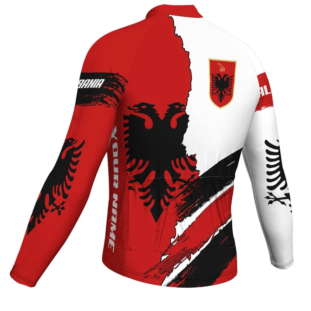 Customized Albania Men's Cycling Jersey Long Sleeve
