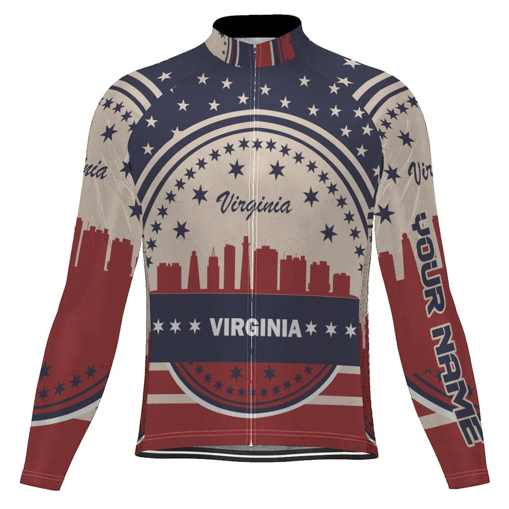 Customized Virginia Men's Cycling Jersey Long Sleeve