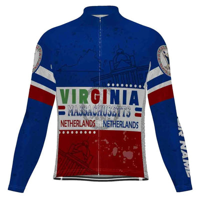 Customized Virginia Men's Cycling Jersey Long Sleeve