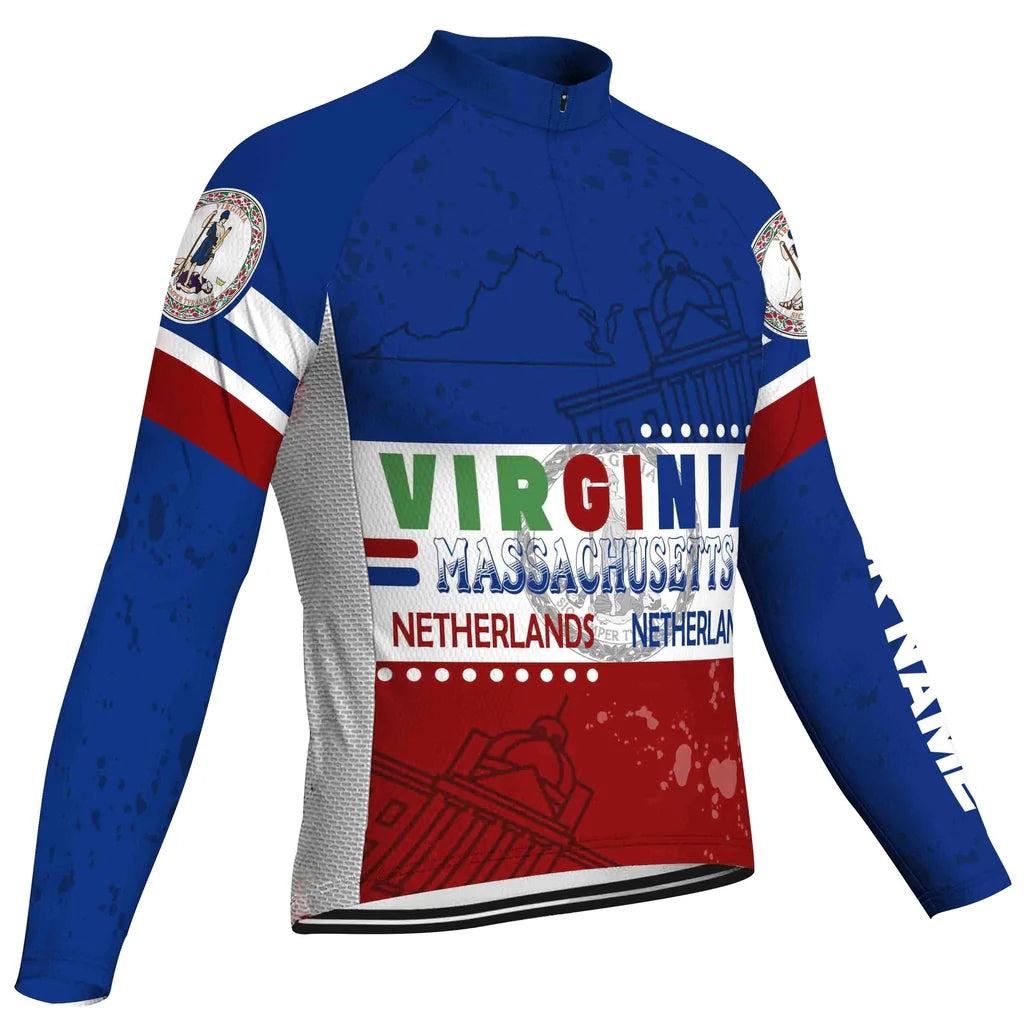 Customized Virginia Men's Cycling Jersey Long Sleeve