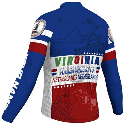 Customized Virginia Men's Cycling Jersey Long Sleeve