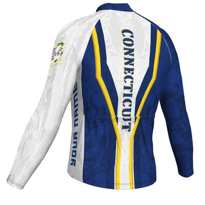 Customized Connecticut Men's Winter Thermal Fleece Cycling Jersey Long Sleeve